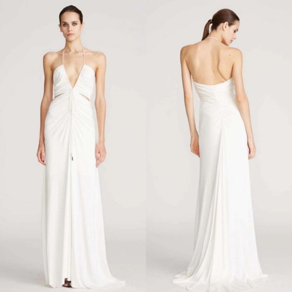 NWT Halston x Netflix Grace Ruched Evening Gown.